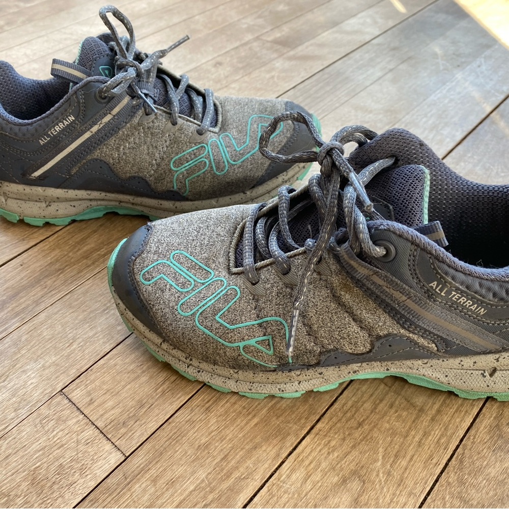 Fila Gray and Teal Women hike Athletic Shoes